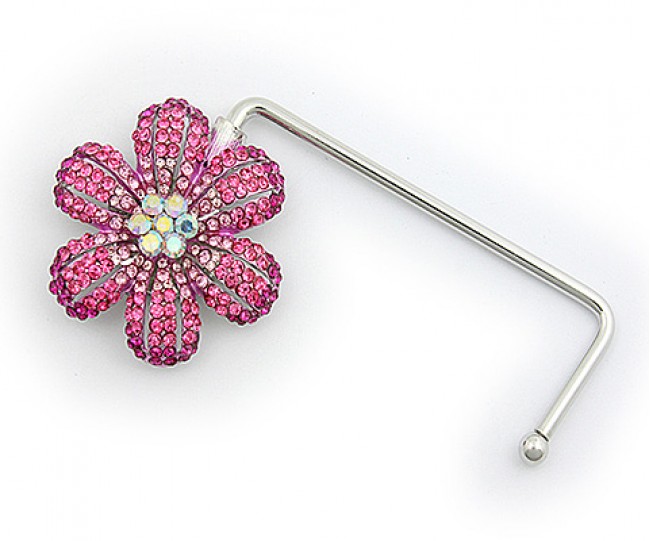 Handbag Hanger - Rhinestone Flower - Fuchsia -BH-GB1290FU